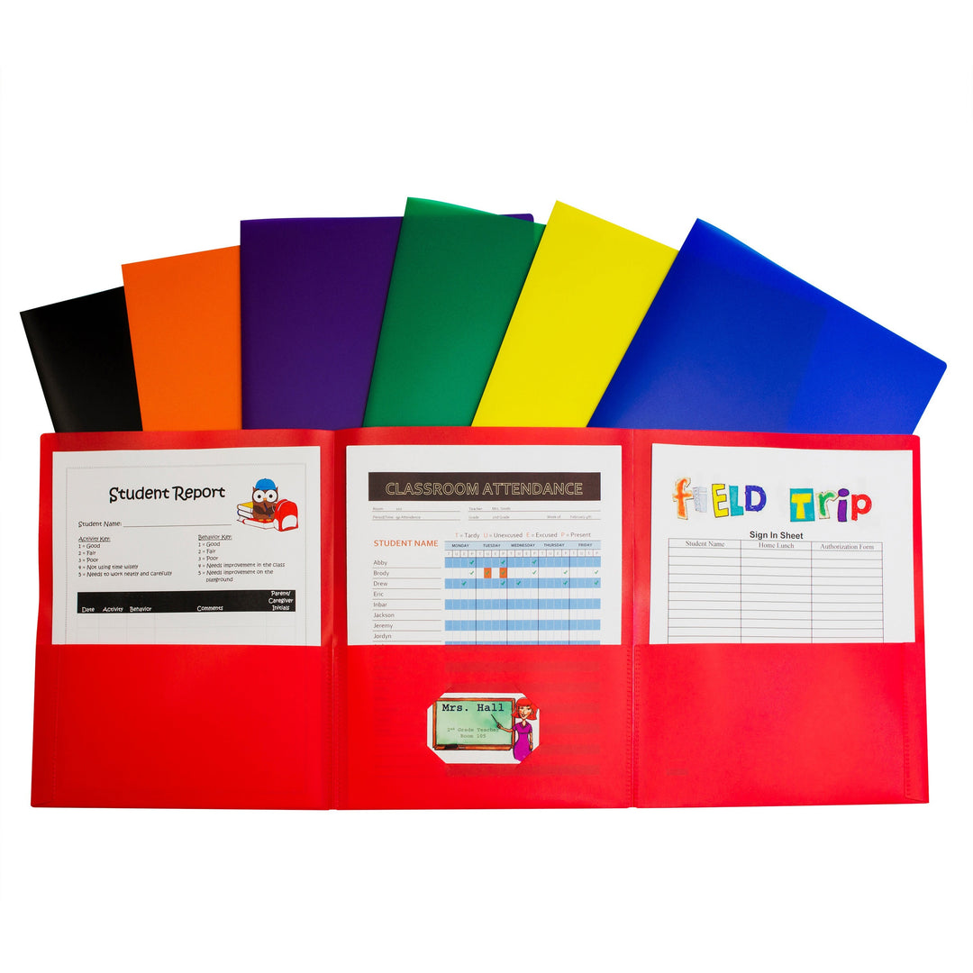 Image of C-Line® Portfolio,3-Pocket,w/Card Holder,Poly,Letter,24/BX,AST