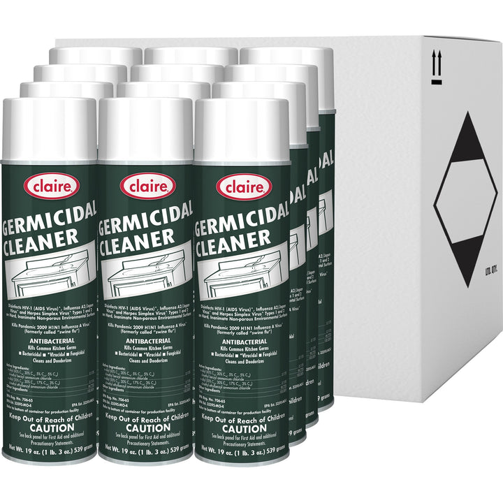 Image of Claire® Germicidal Spray, Foam, Antimicrobial, 19oz, 12/CT, GN
