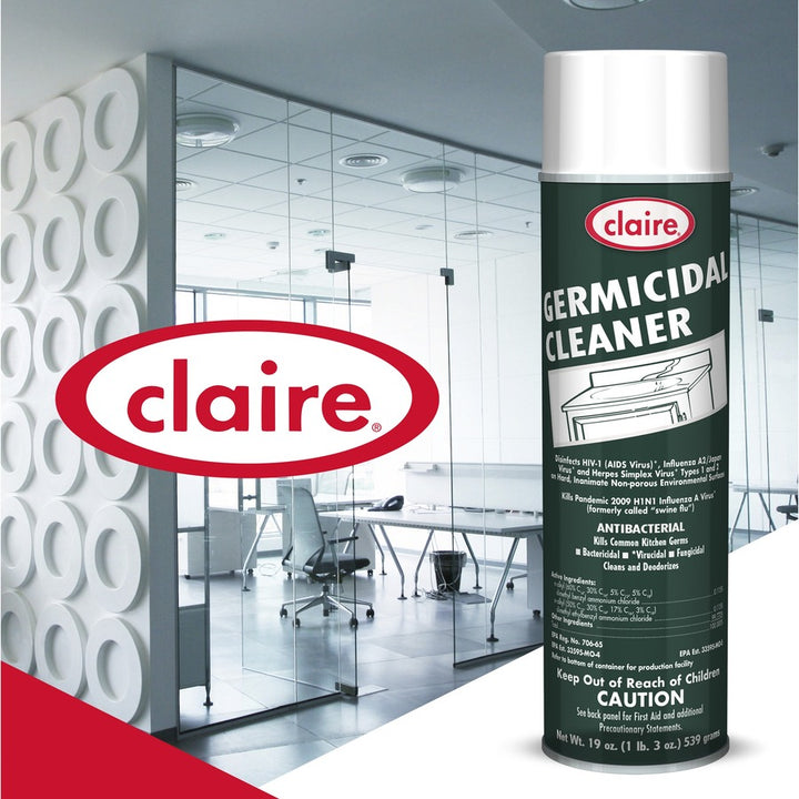 Image of Claire® Germicidal Spray, Foam, Antimicrobial, 19oz, 12/CT, GN