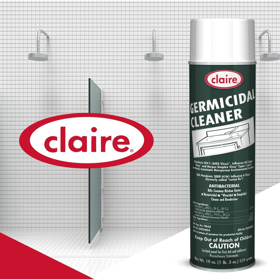 Image of Claire® Germicidal Spray, Foam, Antimicrobial, 19oz, 12/CT, GN