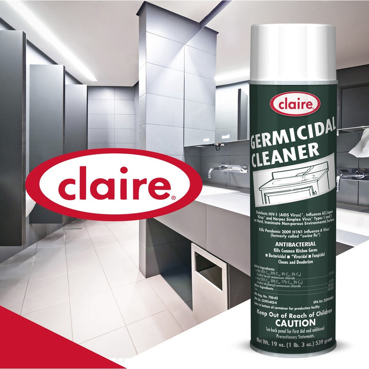 Image of Claire® Germicidal Spray, Foam, Antimicrobial, 19oz, 12/CT, GN