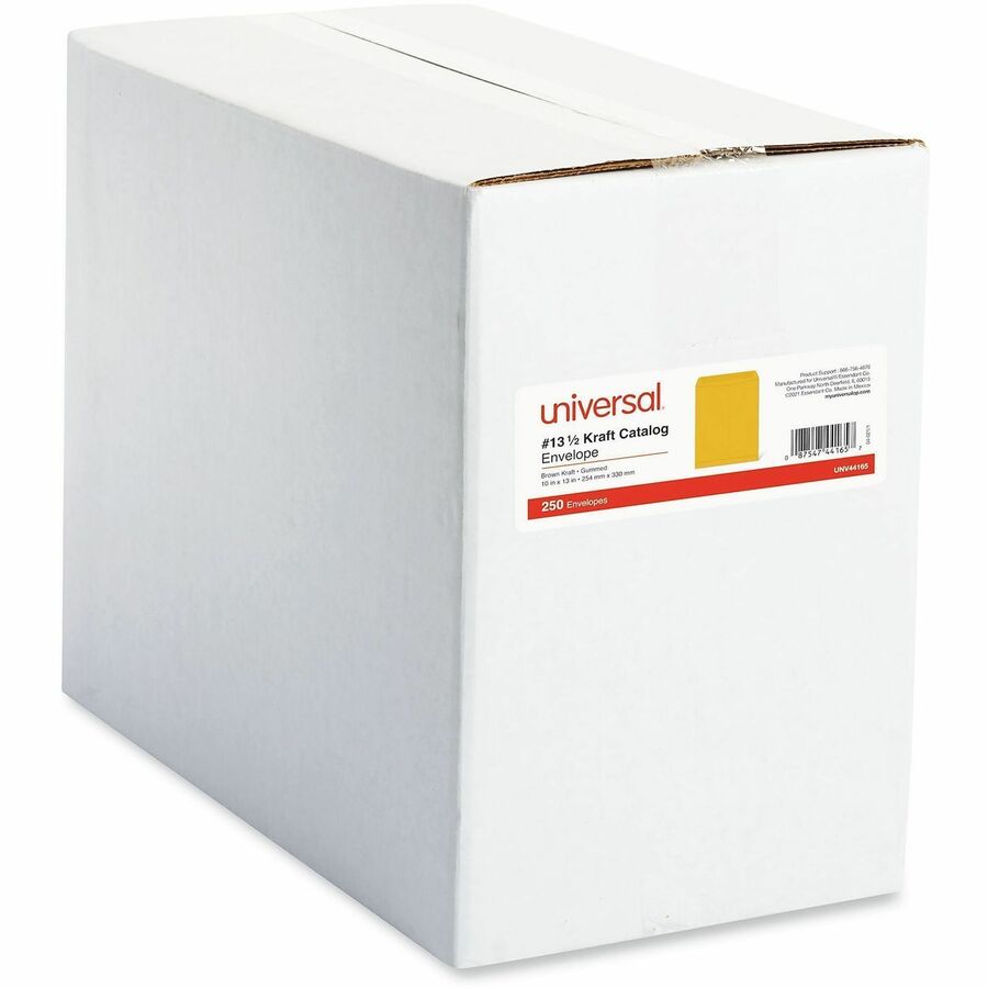 Image of Universal UNV44165 Envelope, Catalog, #13 1/2, 28 lb, Gummed, Brown Kraft, Kraft Paper, 250 / Box
