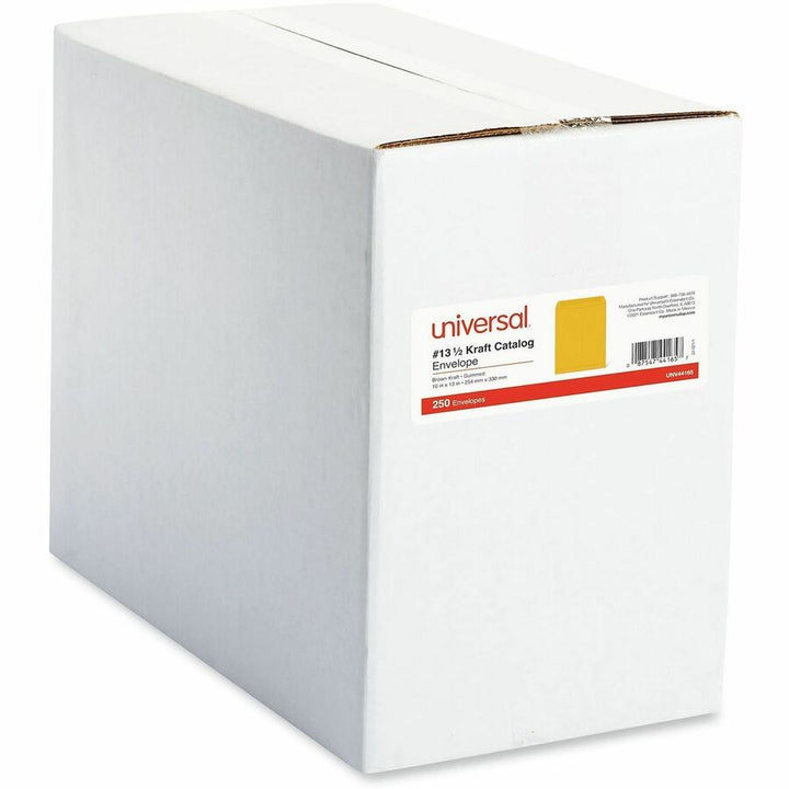 Image of Universal UNV44165 Envelope, Catalog, #13 1/2, 28 lb, Gummed, Brown Kraft, Kraft Paper, 250 / Box