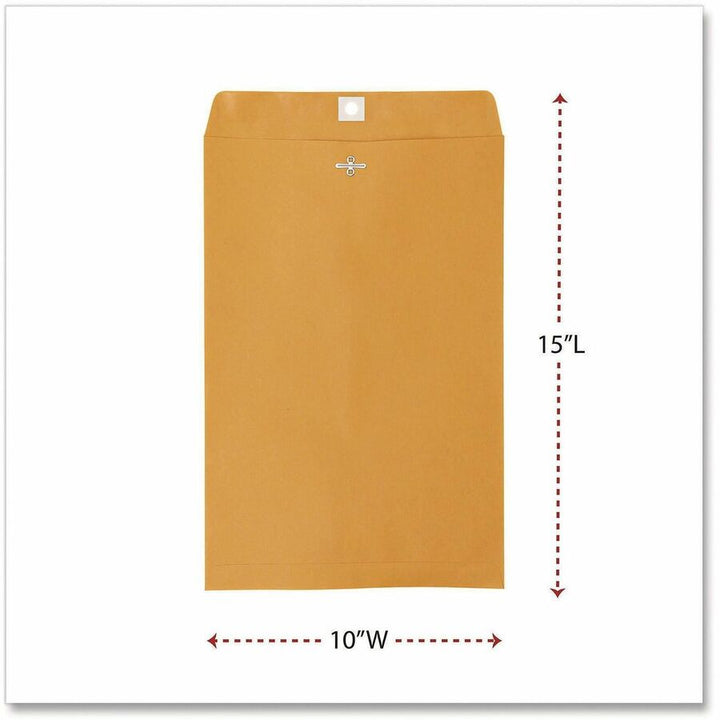 Image of Universal UNV35268 Envelope, Clasp, #98, 15" W x 10" Length, 28 lb, Clasp/Gummed Flap, Brown Kraft, Kraft Paper, 100 / Box