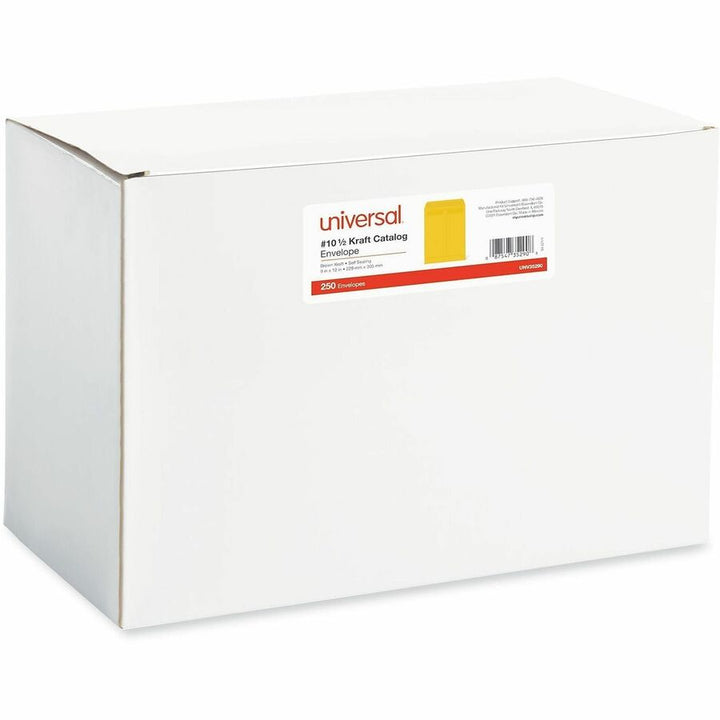 Image of Universal UNV35290 Envelope, Catalog, #10 1/2, 28 lb, Self Adhesive, Brown Kraft, Kraft Paper, 250 / Box