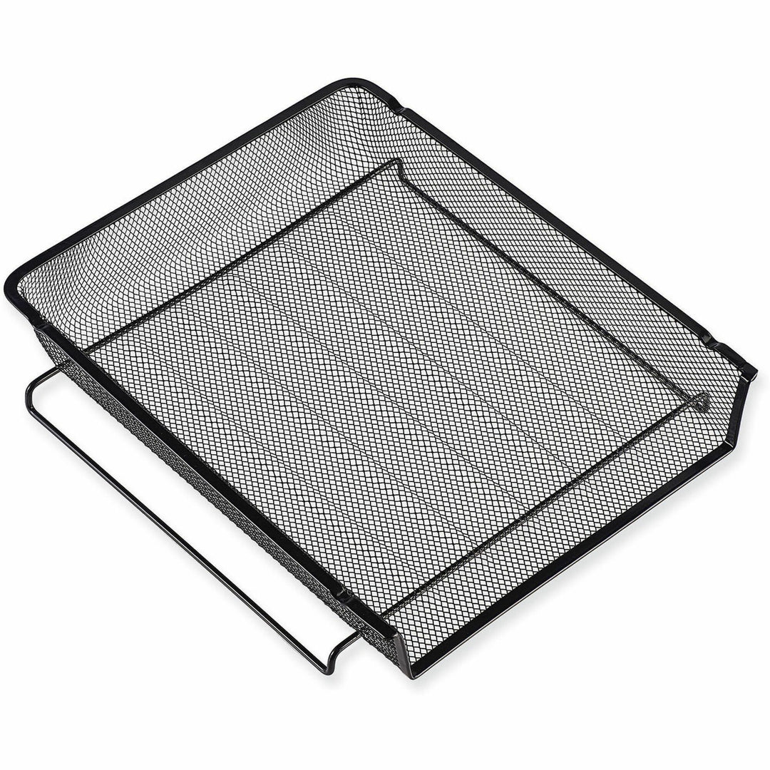 Image of Universal® Deluxe Mesh Stacking Side Load Tray, 1 Section, Legal Size Files, 17" x 10.88" x 2.5", Black
