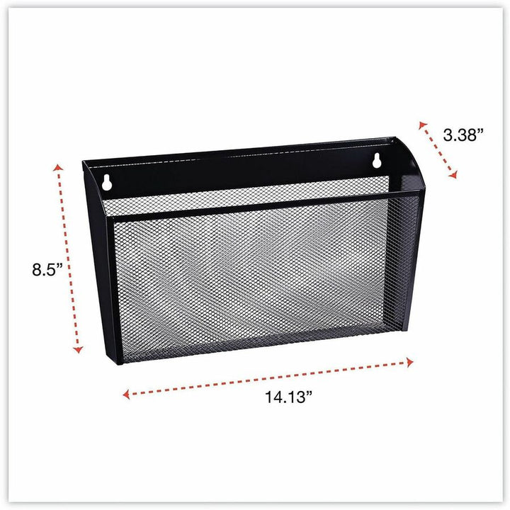 Image of Universal UNV20011 Hanging Organizer, 3 Pocket(s), 8.50" H x 14.13" W x 3.38" Depth, Black, Wire Mesh, 1 Set