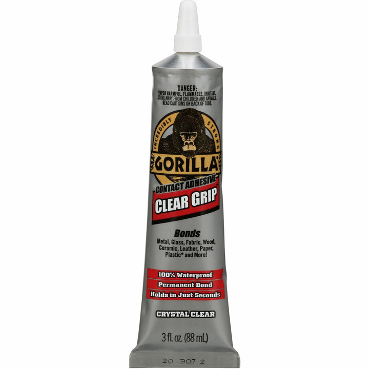 Image of Gorilla 8040001 Clear Grip Contact Adhesive, 3 fl oz, Clear, 1 Each