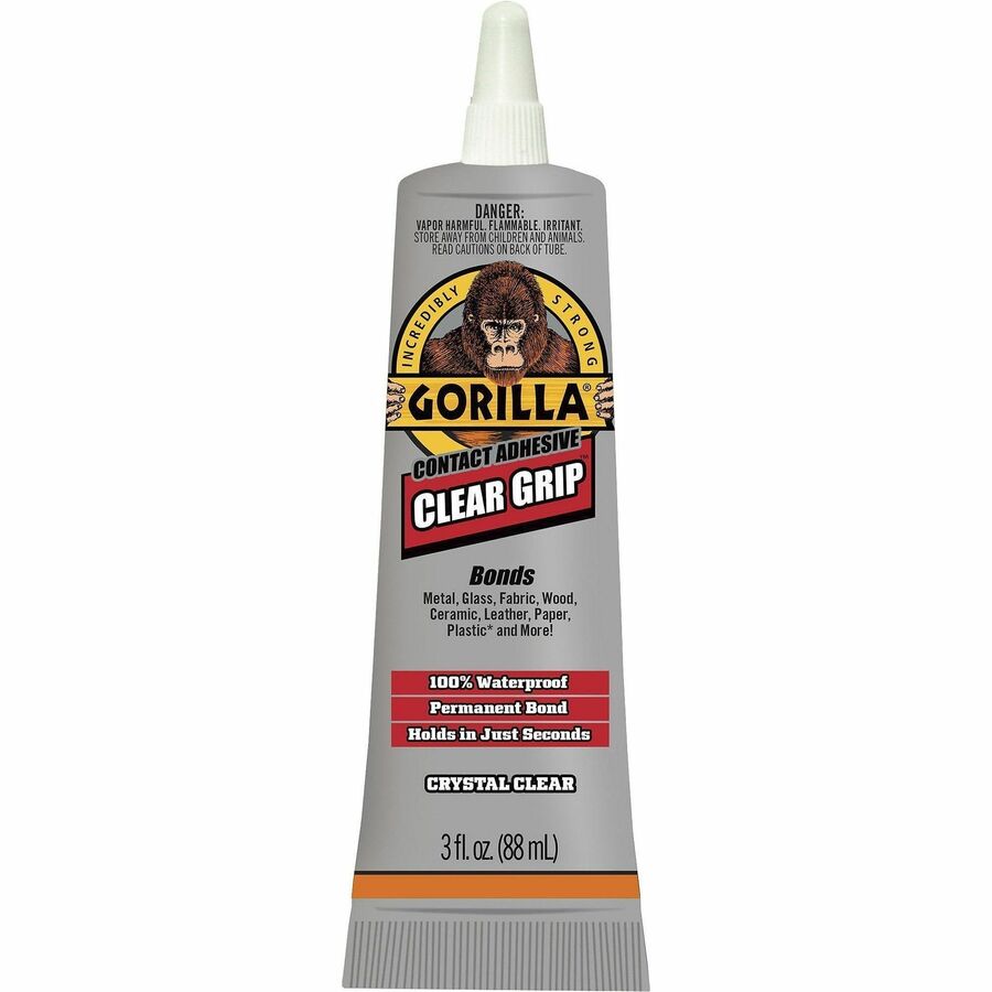 Image of Gorilla 8040001 Clear Grip Contact Adhesive, 3 fl oz, Clear, 1 Each