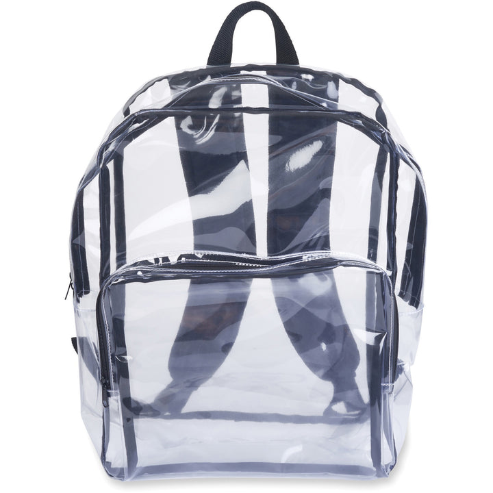 Image of Tatco Backpack, 14-1/4"Wx5-1/2"Dx18-1/2"H, Clear/Black