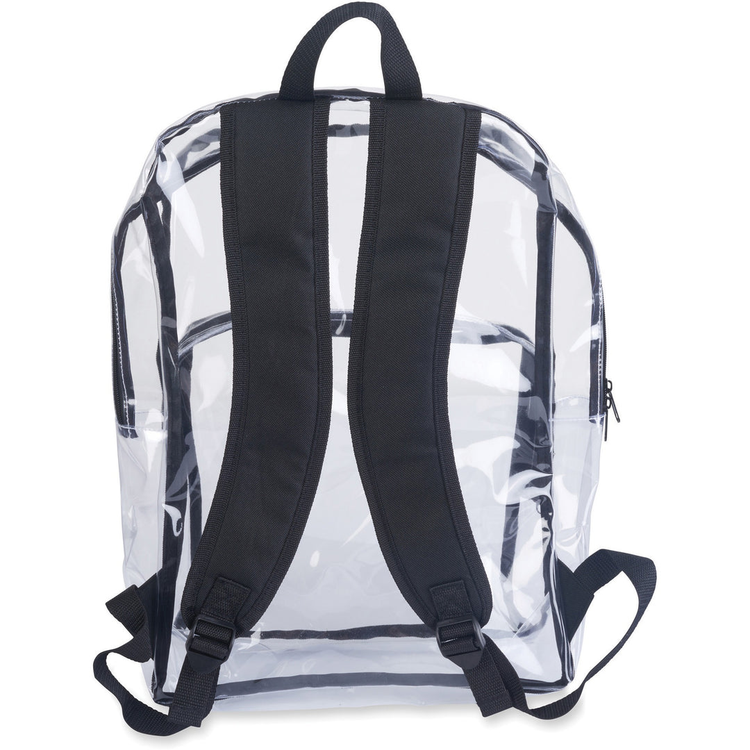 Image of Tatco Backpack, 14-1/4"Wx5-1/2"Dx18-1/2"H, Clear/Black