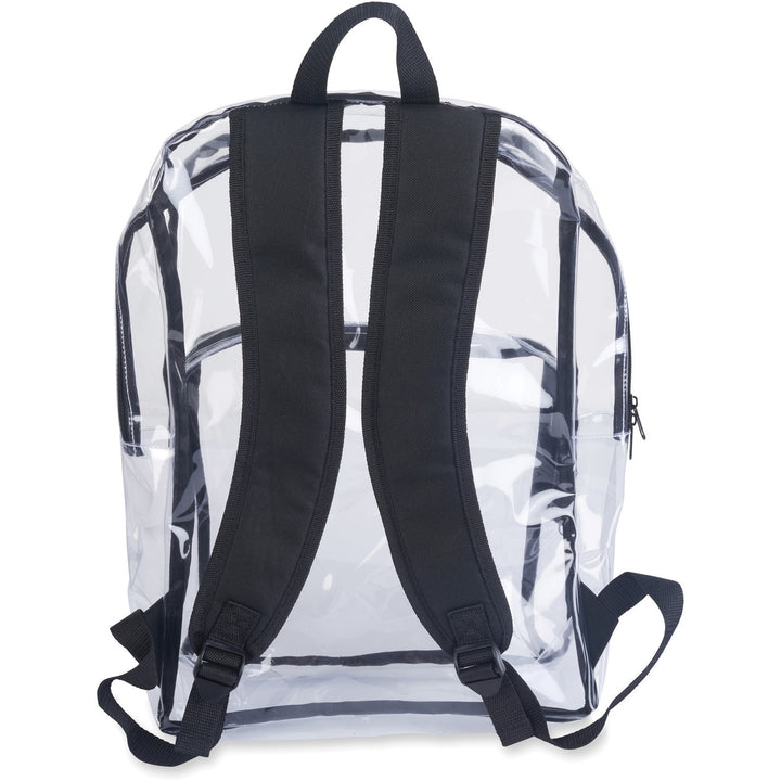 Image of Tatco Backpack, 14-1/4"Wx5-1/2"Dx18-1/2"H, Clear/Black
