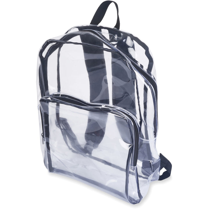 Image of Tatco Backpack, 14-1/4"Wx5-1/2"Dx18-1/2"H, Clear/Black