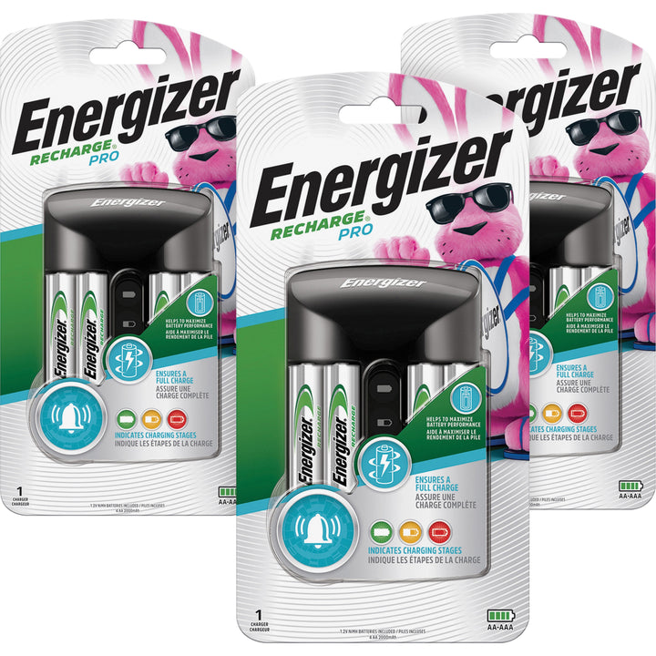 Image of Eveready® Battery Rechargers, f/2AA/4AAA Batteries, 3/CT, Black