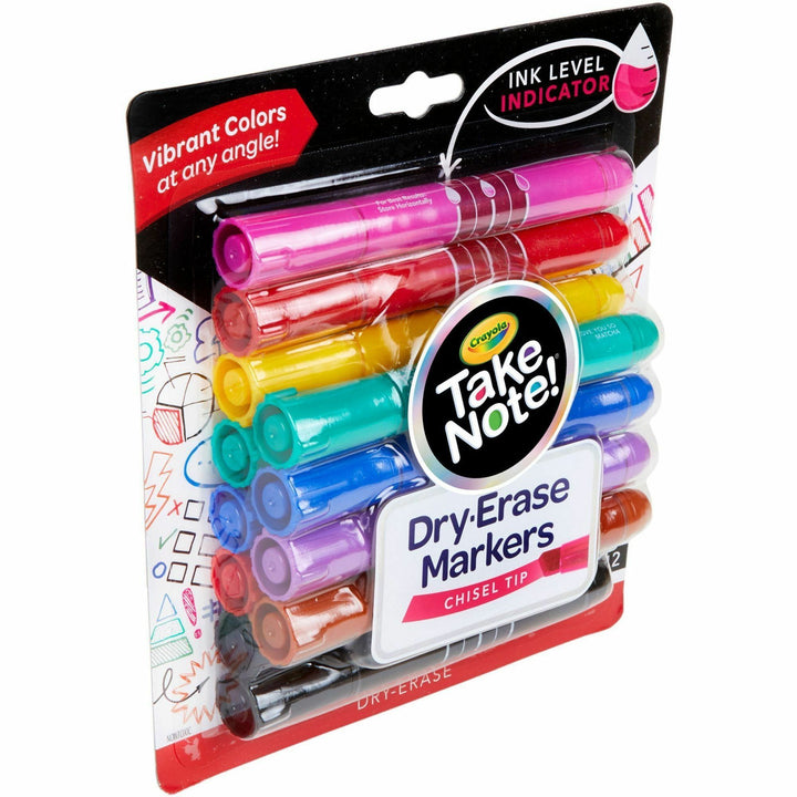 Image of Crayola Take Note! 586545 Dry Erase Markers, Erasable, Assorted Ink, 12 / Pack