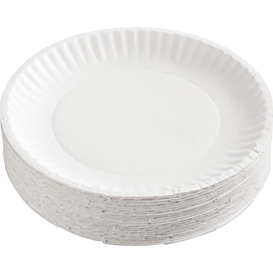 Image of AJM Packaging Plates, Paper, 9"Dia, 1000/CT, White