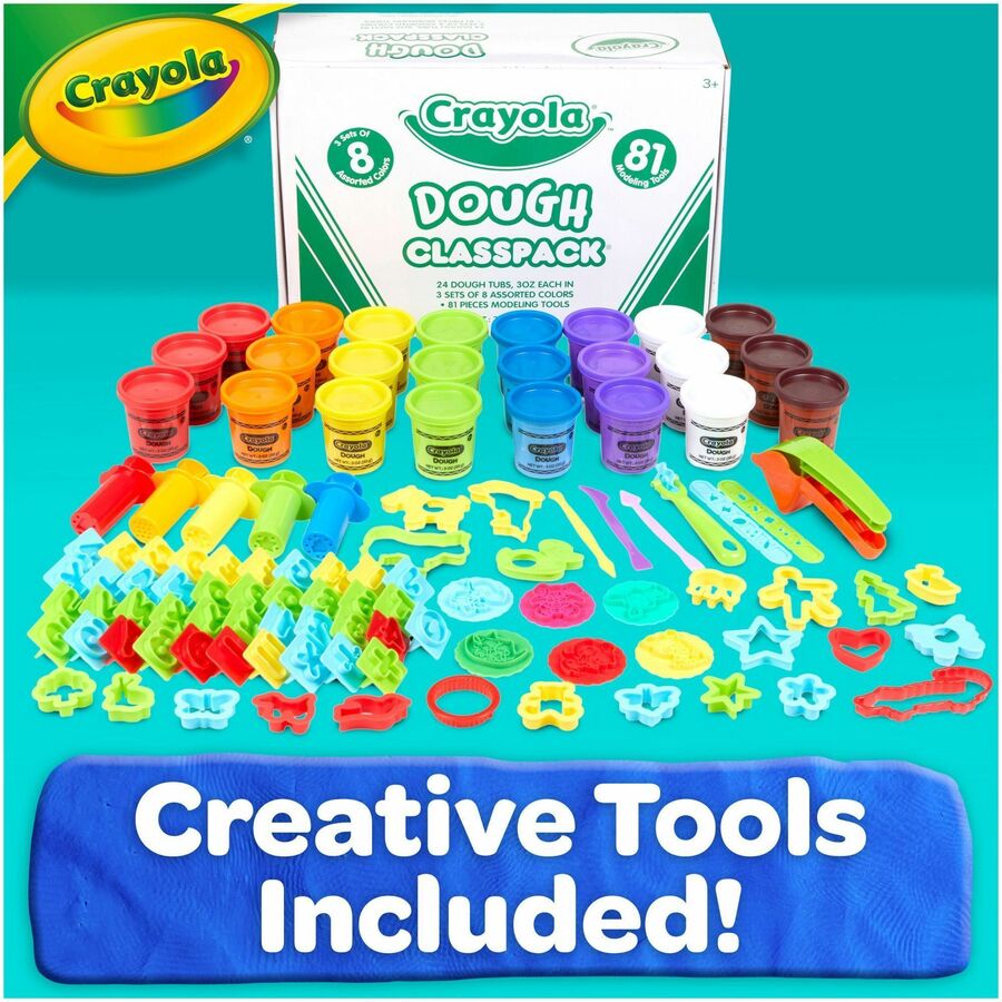 Image of Crayola® Dough Classpack, 3 Oz, 8 Assorted Colors With 81 Modeling Tools