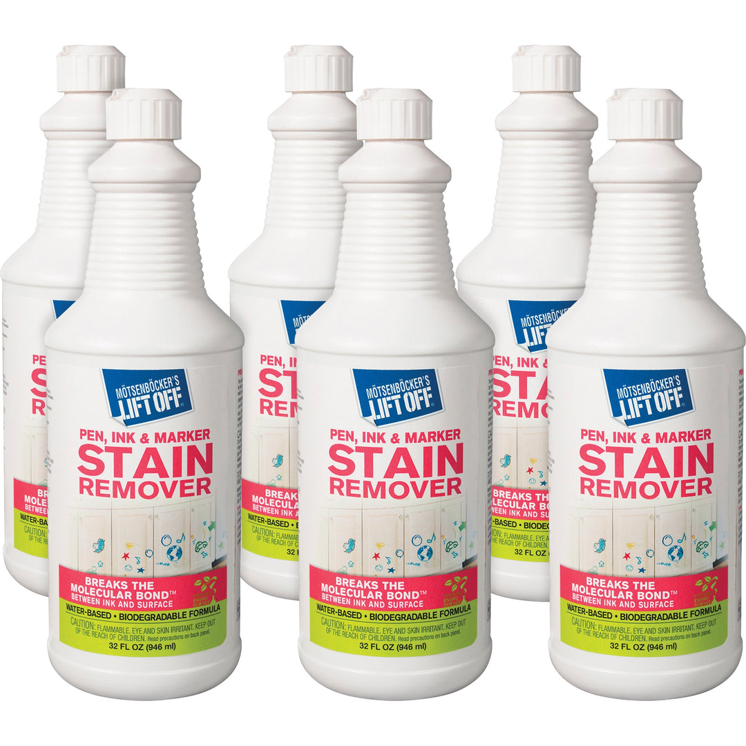 Image of Motsenbocker's Lift-Off® Ink Remover, f/Pen/Marker, Water-based, 32 oz, 6/CT, White