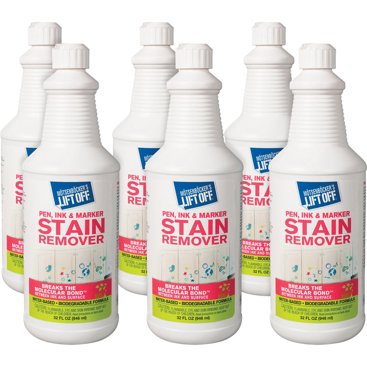 Image of Motsenbocker's Lift-Off® Ink Remover, f/Pen/Marker, Water-based, 32 oz, 6/CT, White