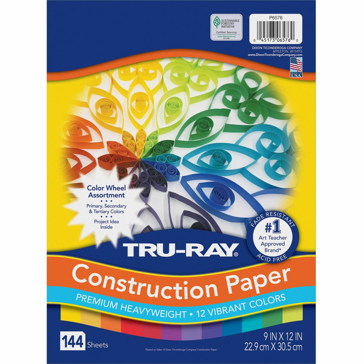 Image of Pacon® Construction Paper, 9"Wx1"Lx12"H, 144 SH/PK, Assorted