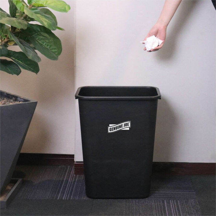 Image of Genuine Joe Wastebasket, 9-2/5"Wx15-1/5"Lx19-9/10"H, Black