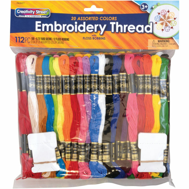 Image of Pacon® Embroidery Thread, 12 Floss Bobbins, 100/PK, Assorted