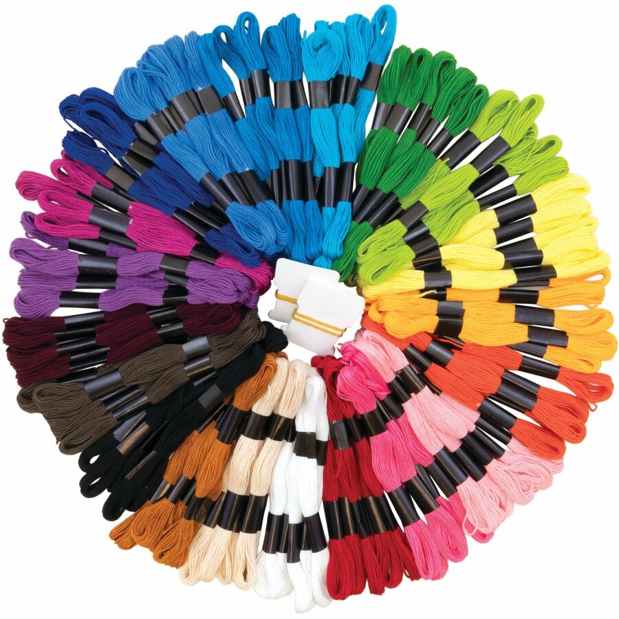 Image of Pacon® Embroidery Thread, 12 Floss Bobbins, 100/PK, Assorted