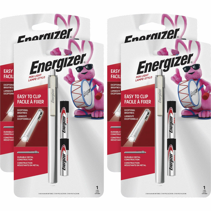 Image of Eveready® LED Pen Light,6 Lumens,Uses 2 AAA Batteries,4/CT,Silver