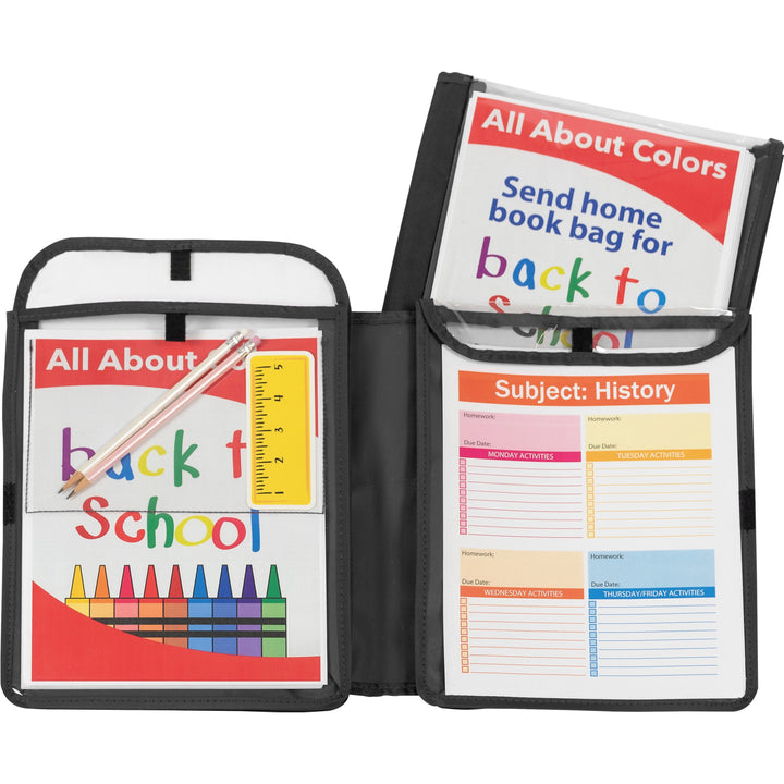 Image of C-Line® Homework Connector Folder, 10-3/4"Wx13"Lx1/2"H, Black