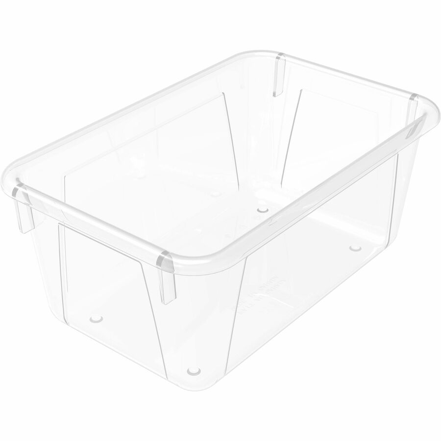 Image of Storex Bin, 7-4/5"Wx12-1/10"Lx5-1/5"H, 5/CT, Clear