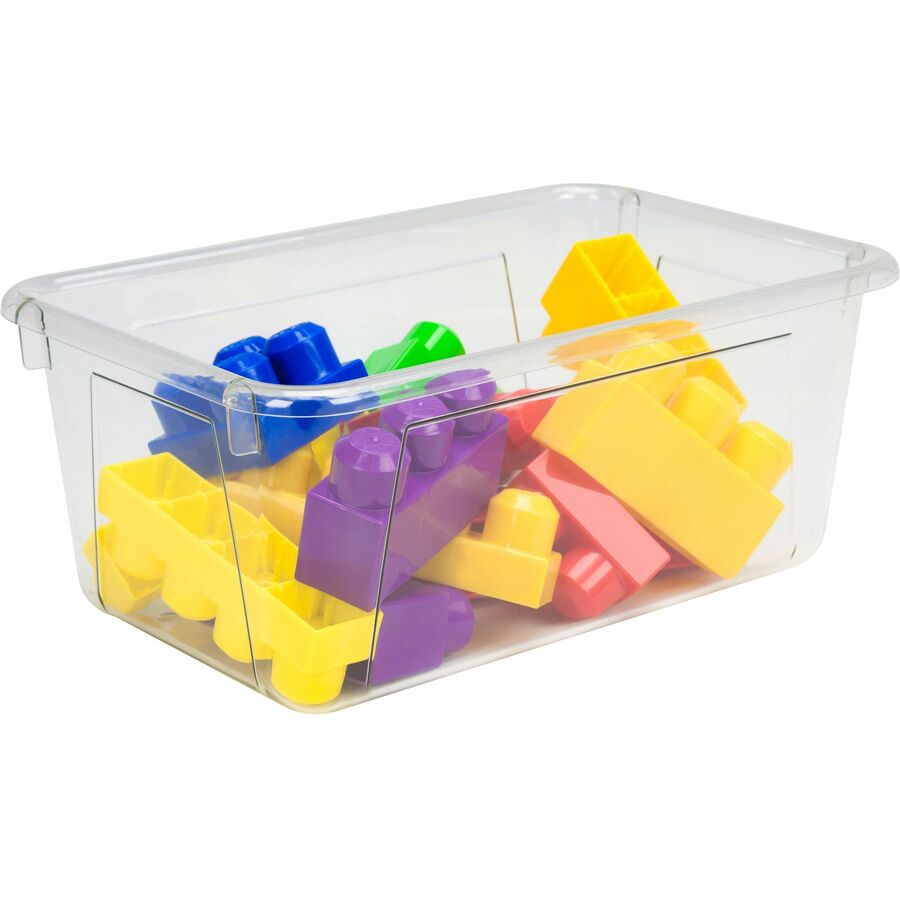 Image of Storex 62464U05C Crystal Clear Cubby Bin, 5.18" H x 7.80" W x 12.09" Length, Clear, 5 / Carton