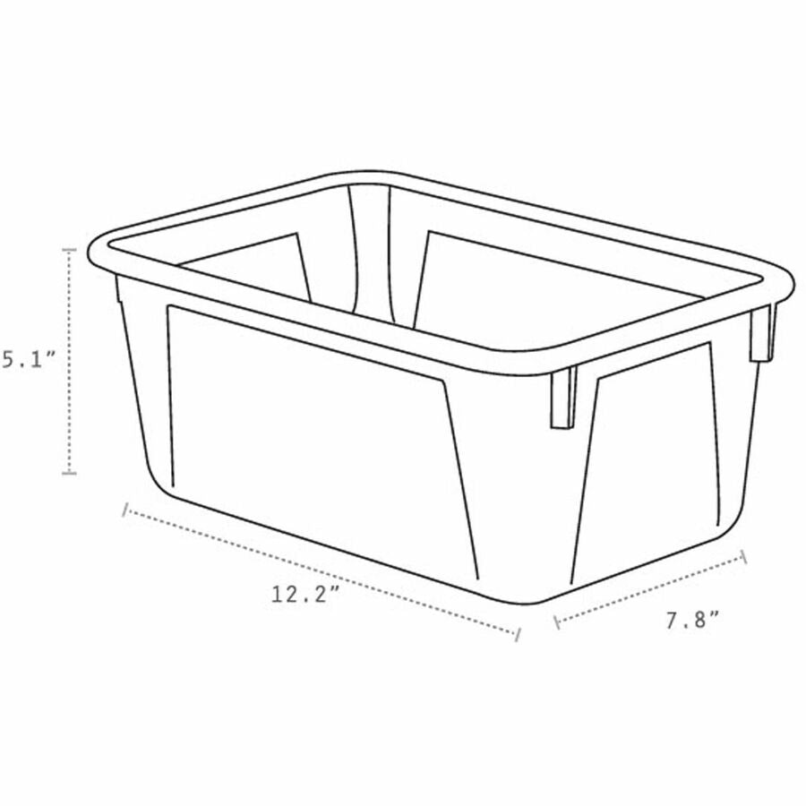 Image of Storex 62464U05C Crystal Clear Cubby Bin, 5.18" H x 7.80" W x 12.09" Length, Clear, 5 / Carton
