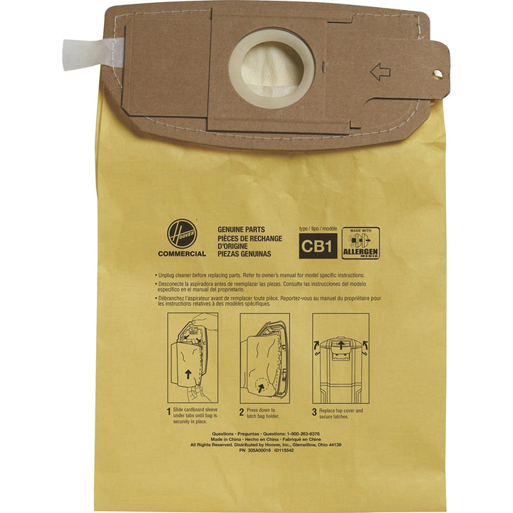 Image of Hoover® Allergen Bags, f/Hush Tone BackPack Vacuum,10/PK,6PK/CT,YW