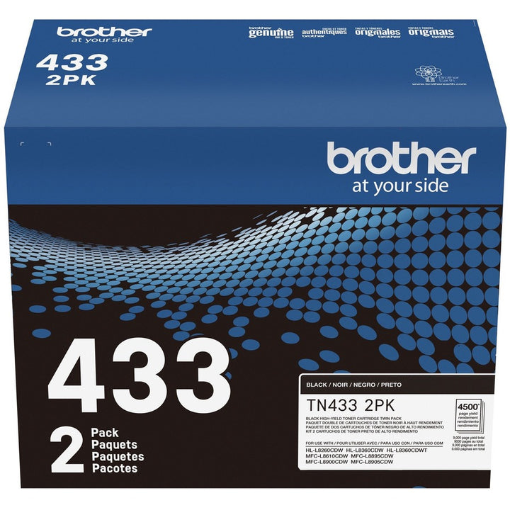Image of Brother TN-433 TN433 Original Toner Cartridge, 4500 Pages Black (Per Cartridge), 1 Box