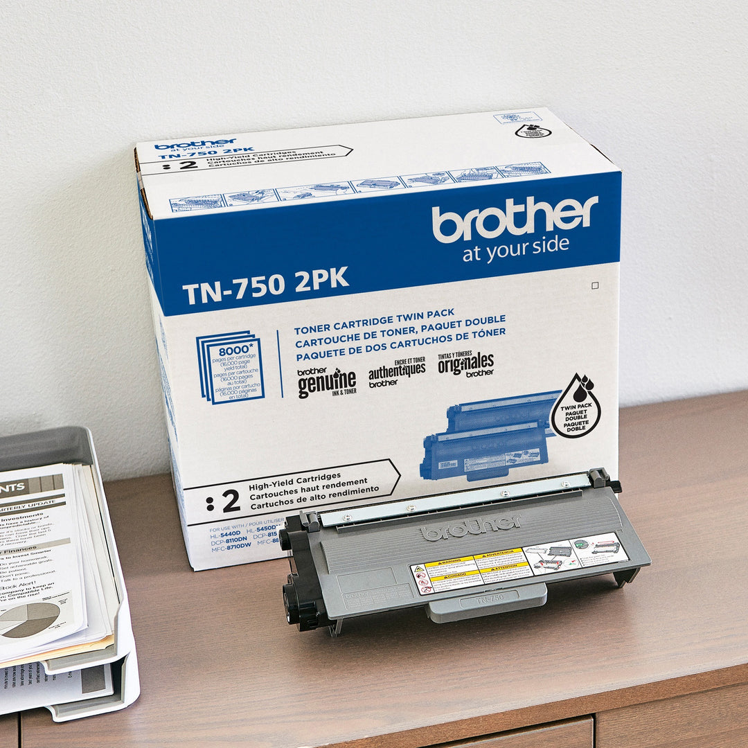 Image of Brother TN-750 TN750 Original Toner Cartridge, 8000 Pages Black (Per Cartridge), 1 Box