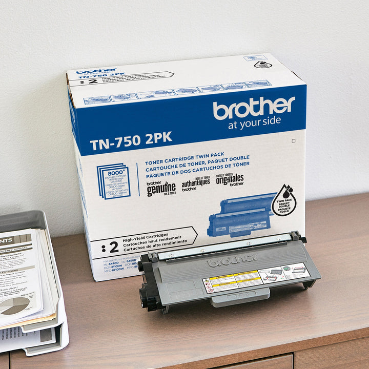 Image of Brother TN-750 TN750 Original Toner Cartridge, 8000 Pages Black (Per Cartridge), 1 Box