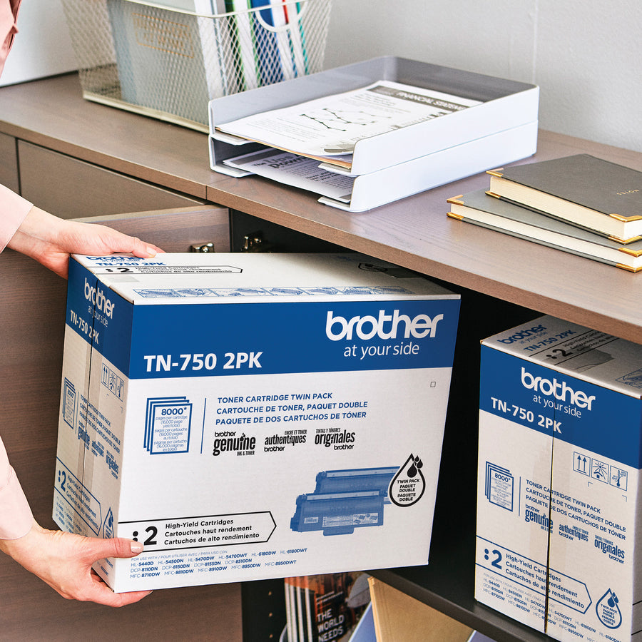 Image of Brother TN-750 TN750 Original Toner Cartridge, 8000 Pages Black (Per Cartridge), 1 Box