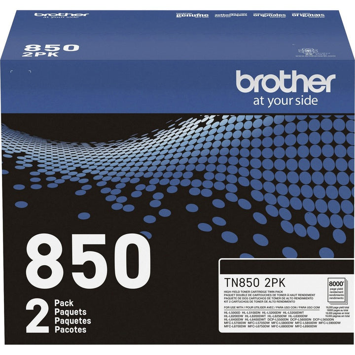 Image of Brother TN-850 TN850 High-Yield Toner Cartridge, 8000 Pages Black (Per Cartridge), 1 Box