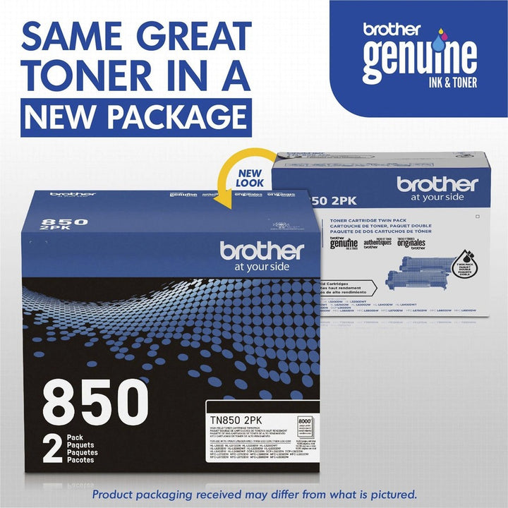 Image of Brother TN-850 TN850 High-Yield Toner Cartridge, 8000 Pages Black (Per Cartridge), 1 Box