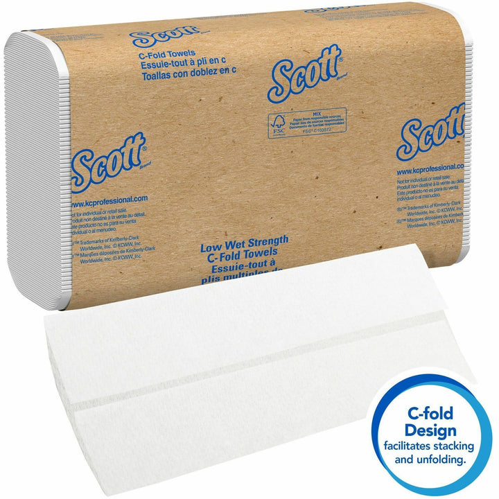Image of Kimberly-Clark Professional Towels,C-Fold,Low Wet Strength,10.1"x13.15",200/PK,12/CT,WE