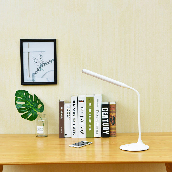 Image of Data Accessories Company Desk Lamp,w/11-1/2" Head,LED,6-Watt,6-3/4"Dia Base,15"H,WE
