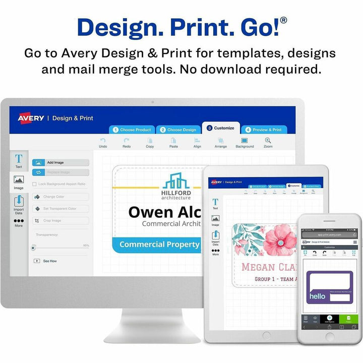 Image of Avery® Lanyard-Style Badge Holder W/laser/inkjet Inserts, Top Load, 4.25 X 6, We, 75/pk