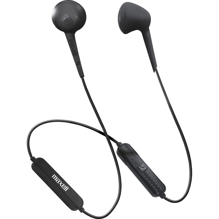 Image of Maxell® Earbuds, Wireless, w/ Mic, 1-1/4"Wx3-1/2"Lx6-1/2"H, Black