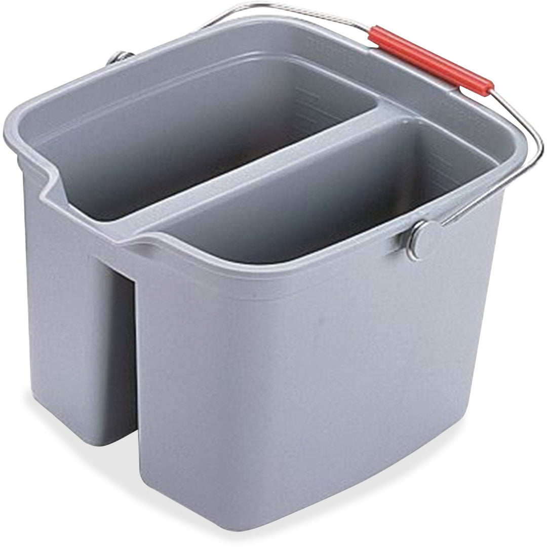 Image of Rubbermaid Commercial Products Double Bucket, 17 Quart, 13-7/8"x14-5/8"x10-1/8", 6/CT, Gray