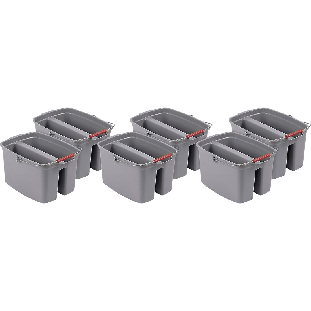 Image of Rubbermaid Commercial Products Utility Pail,Double,19-Qrt,18-1/8"x10-1/8"x17-3/4",6/CT,GY