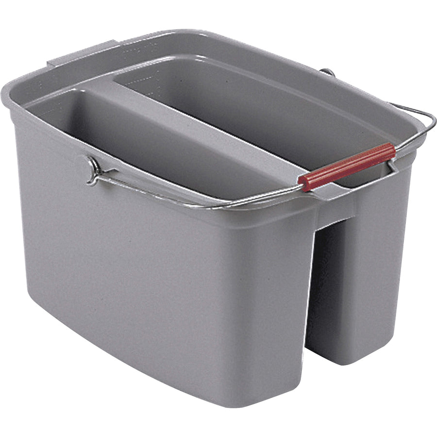 Image of Rubbermaid Commercial Products Utility Pail,Double,19-Qrt,18-1/8"x10-1/8"x17-3/4",6/CT,GY