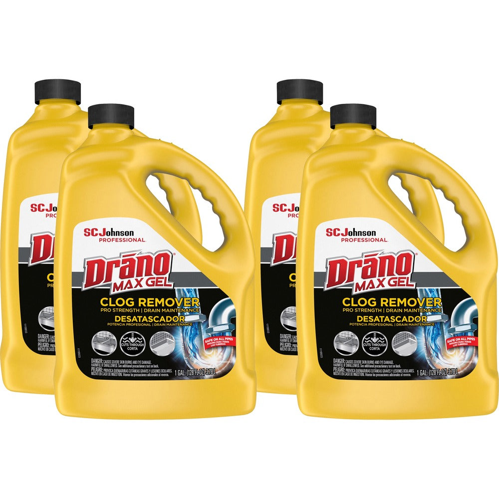 Image of S.C. Johnson Clog Remover, Max Gel, 128 fl. oz, 4/CT