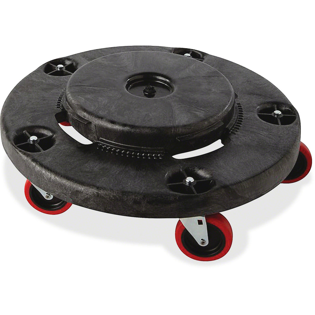 Image of Rubbermaid Commercial Products Quiet Dolly, 250 Lb Cap, 18-1/4" Dia, 6-5/8"H, 2/CT, Black