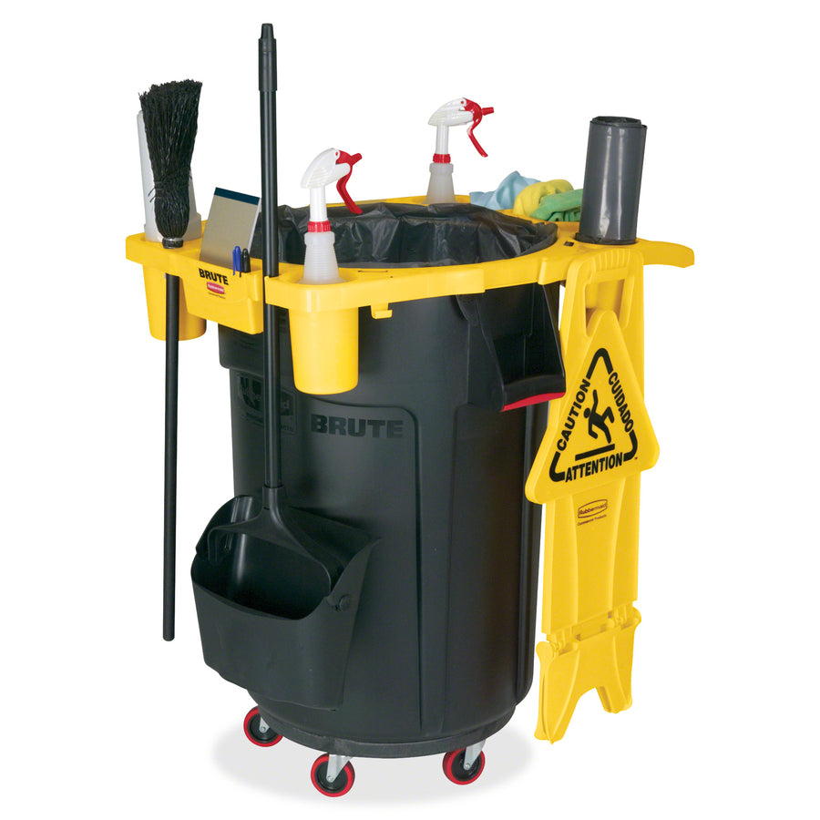 Image of Rubbermaid Commercial Products Quiet Dolly, 250 Lb Cap, 18-1/4" Dia, 6-5/8"H, 2/CT, Black