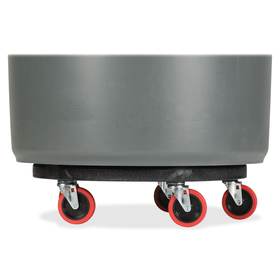 Image of Rubbermaid Commercial Products Quiet Dolly, 250 Lb Cap, 18-1/4" Dia, 6-5/8"H, 2/CT, Black